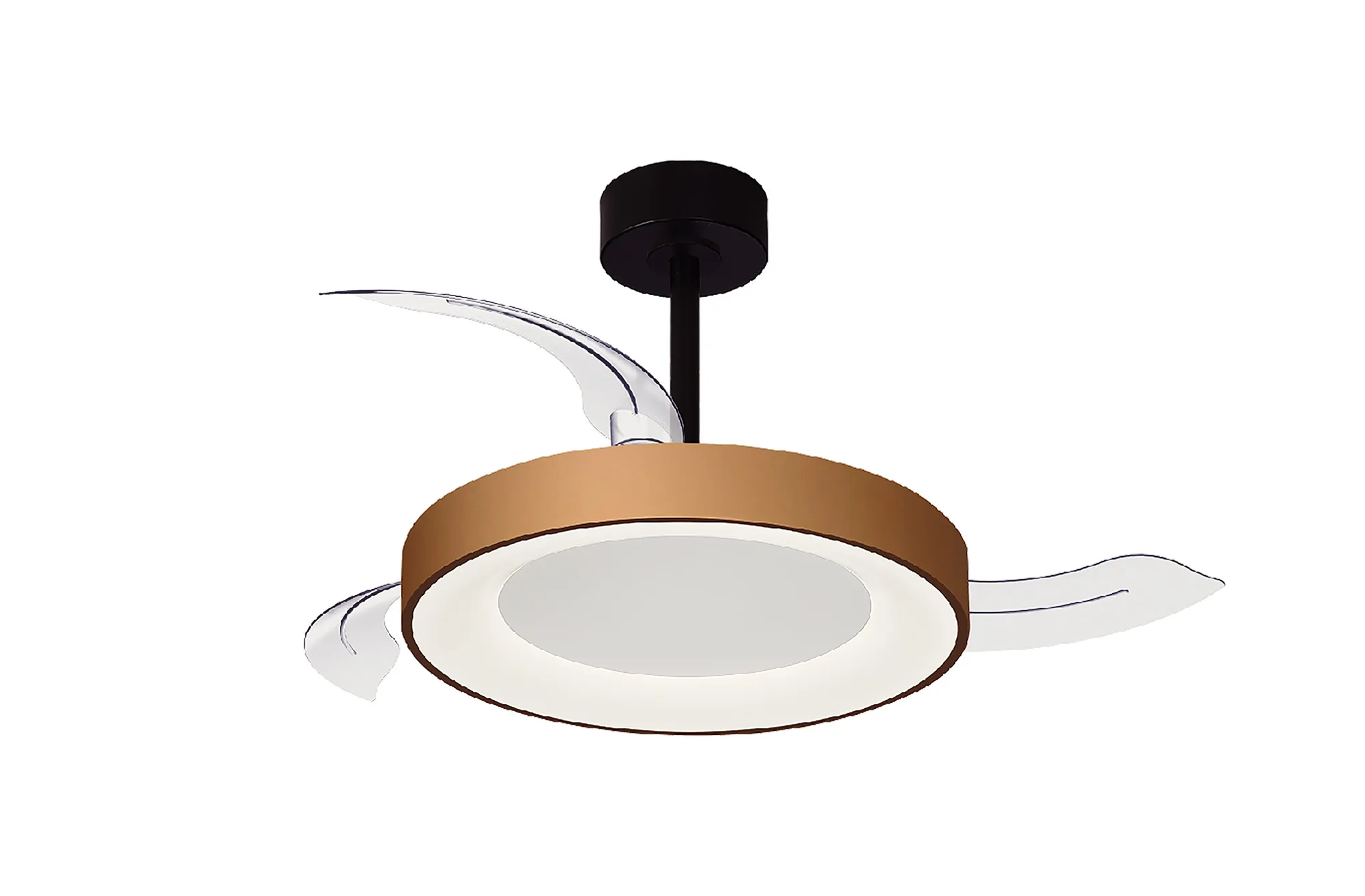 M9092  Niseko Fan S 40cm 45W LED Dimmable Ceiling Light With Built-In 25W DC Fan, 2700-5000K Remote Control, 5000lm, Gold/Black